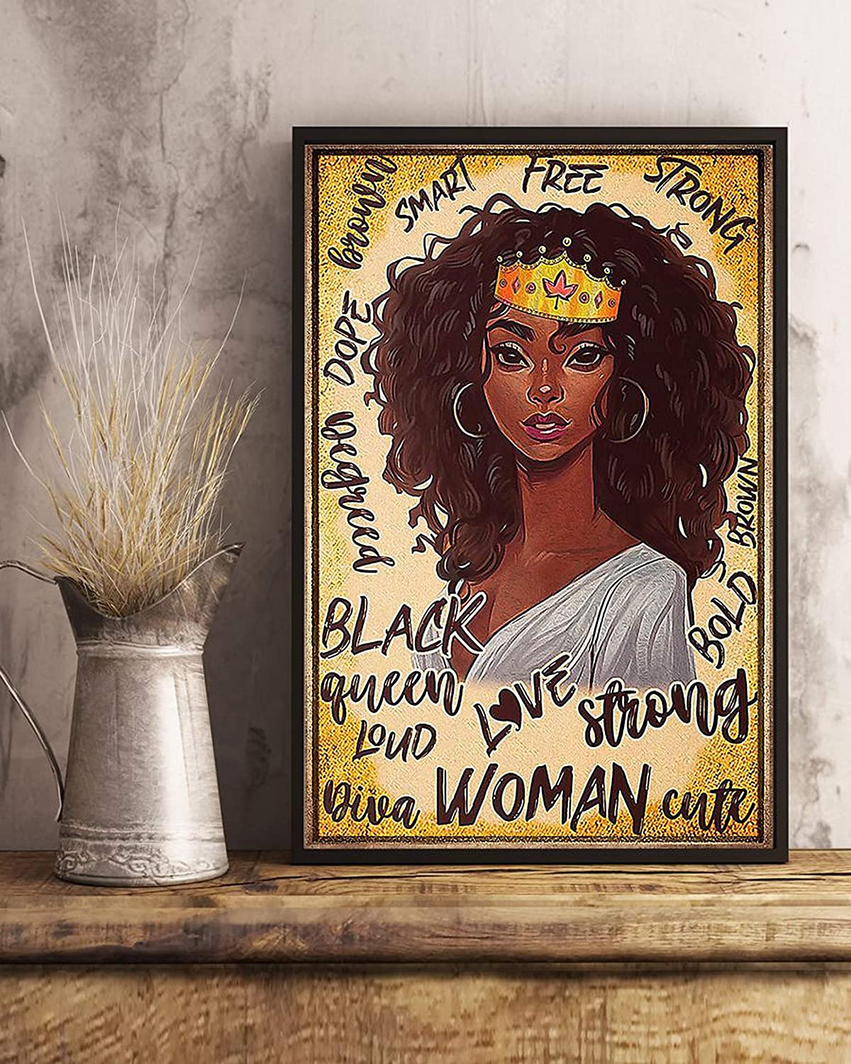 African American Black Queen Crown Love Strong Cute Women Melanin