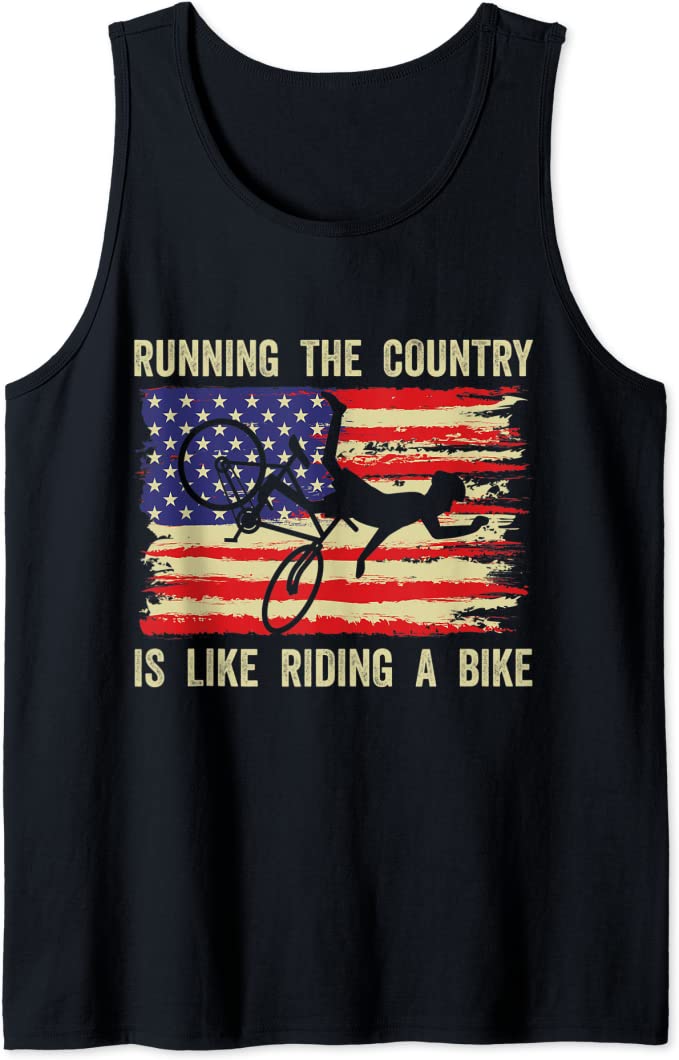 Biden Bike Bicycle Running The Country Is Like Riding A Bike Tank Top Ver4