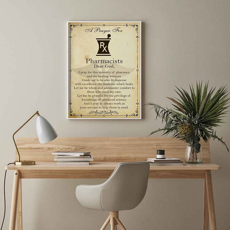 Skitongifts Wall Decoration, Home Decor, Decoration Room A Prayer For Pharmacists TT0903