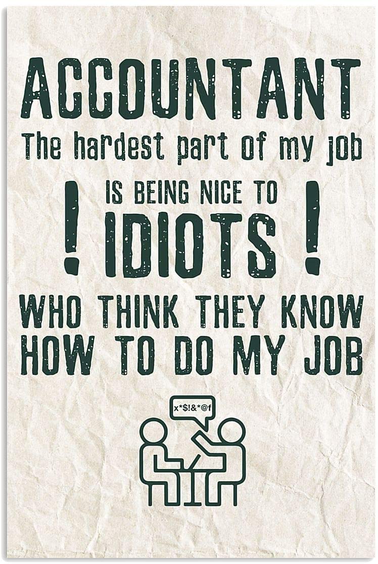 Accountant Nice To Idiots Funny Occupation Quote Minimal Picture Decor
