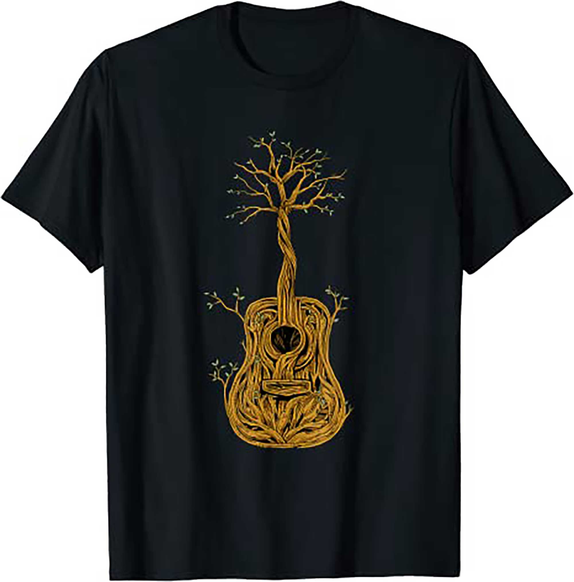 Skitongift Acoustic Guitar Tree of Life Guitar Player Nature Guitarist T Shirt
