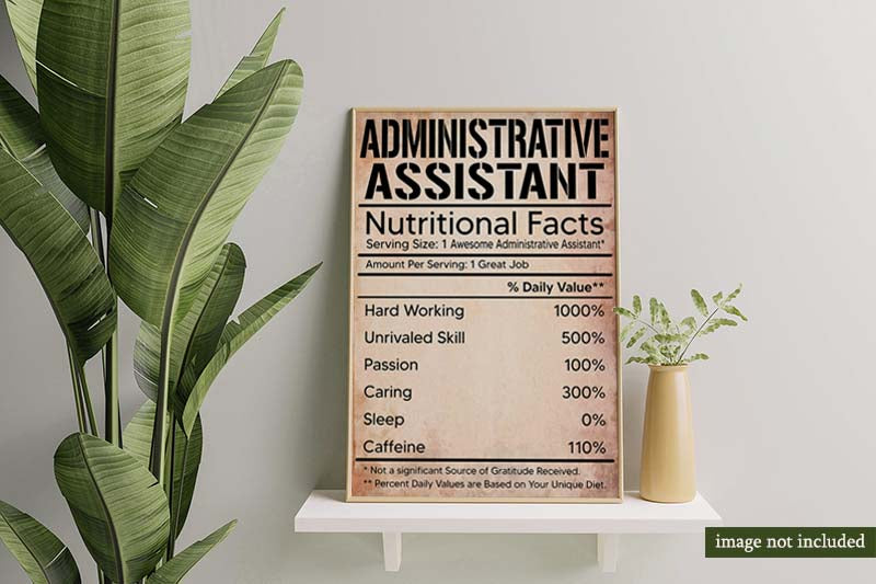 Skitongifts Wall Decoration, Home Decor, Decoration Room Administrative Assistant Nutritional Facts Label-MH2109