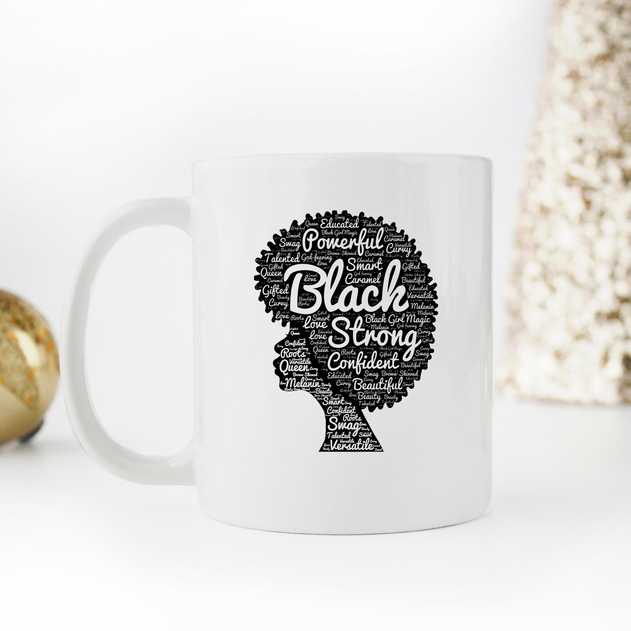 Skitongifts Funny Ceramic Novelty Coffee Mug Afro Word Art Natural Hair T9Duapf