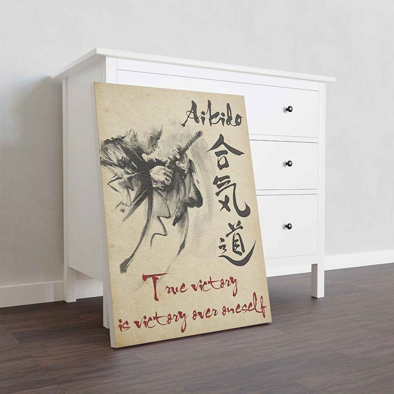Skitongifts Wall Decoration, Home Decor, Decoration Room Aikido True Victory Is Victory Over Onesel-TT1011