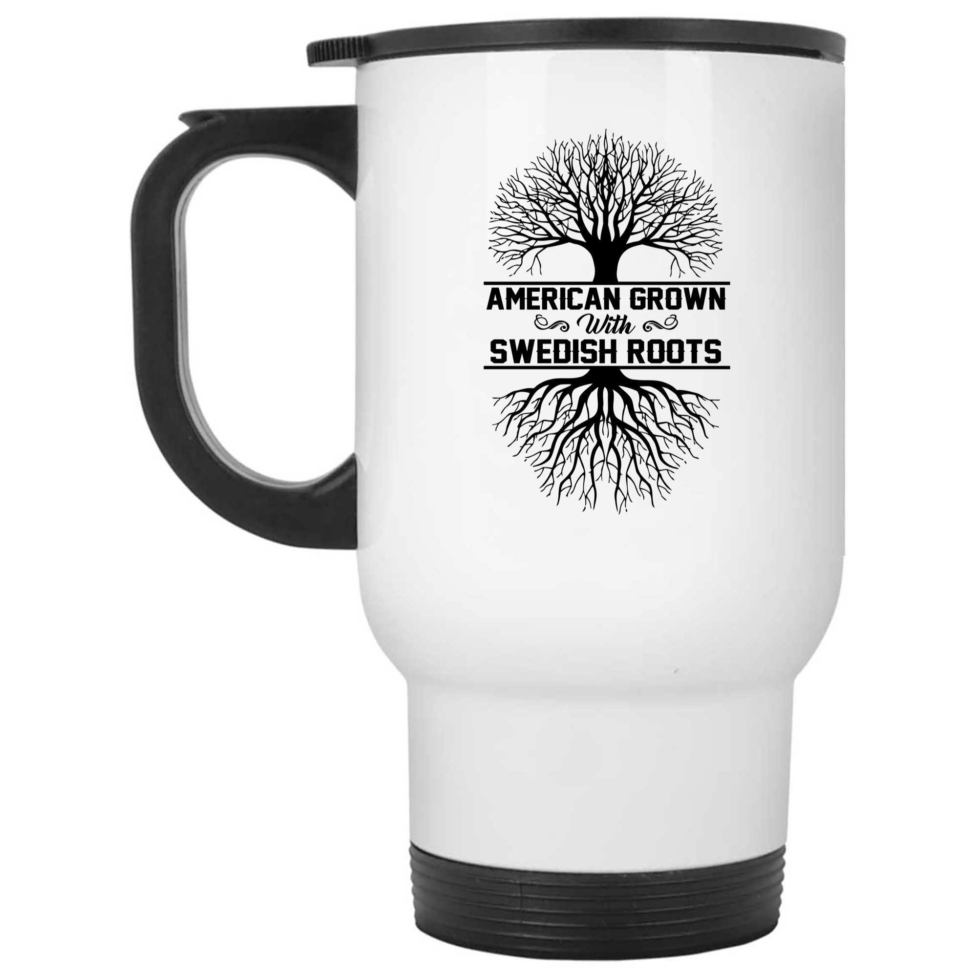 Skitongifts Funny Ceramic Novelty Coffee Mug American Grown With Swedish Roots rF3oy7s