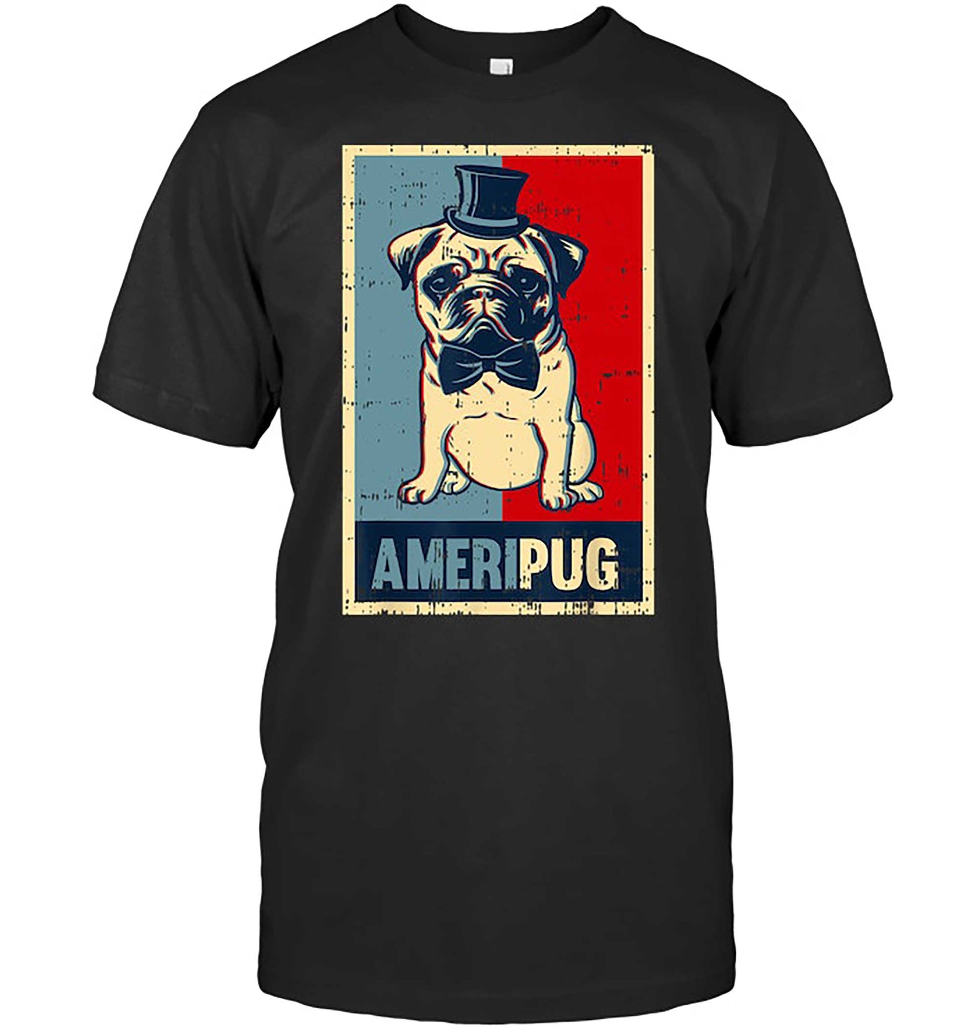 Skitongift-American-Pug-Dog-Tophat-Bowtie-4Th-Of-July-Awesome-Usa-Gifts-T-Shirt-Funny-Shirts-Hoodie-Sweater-Short-Sleeve-Casual-Shirt