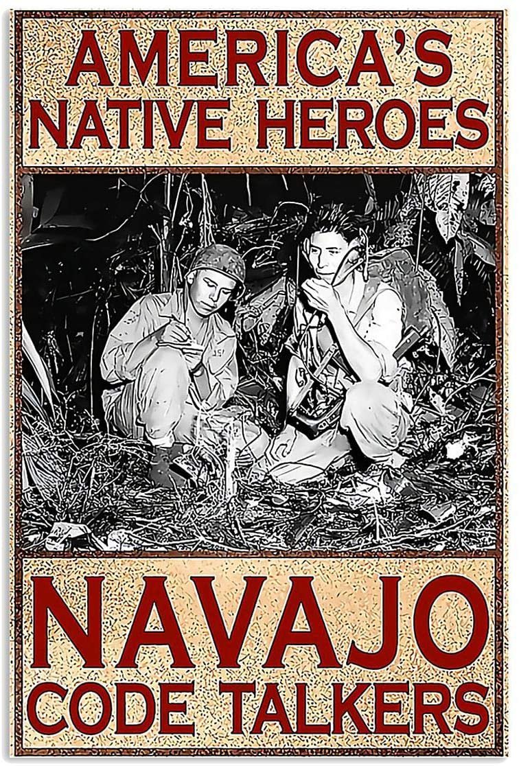 Americas Native Heroes Navajo Code Talkers Potrait Poster No Frame, Wall Art