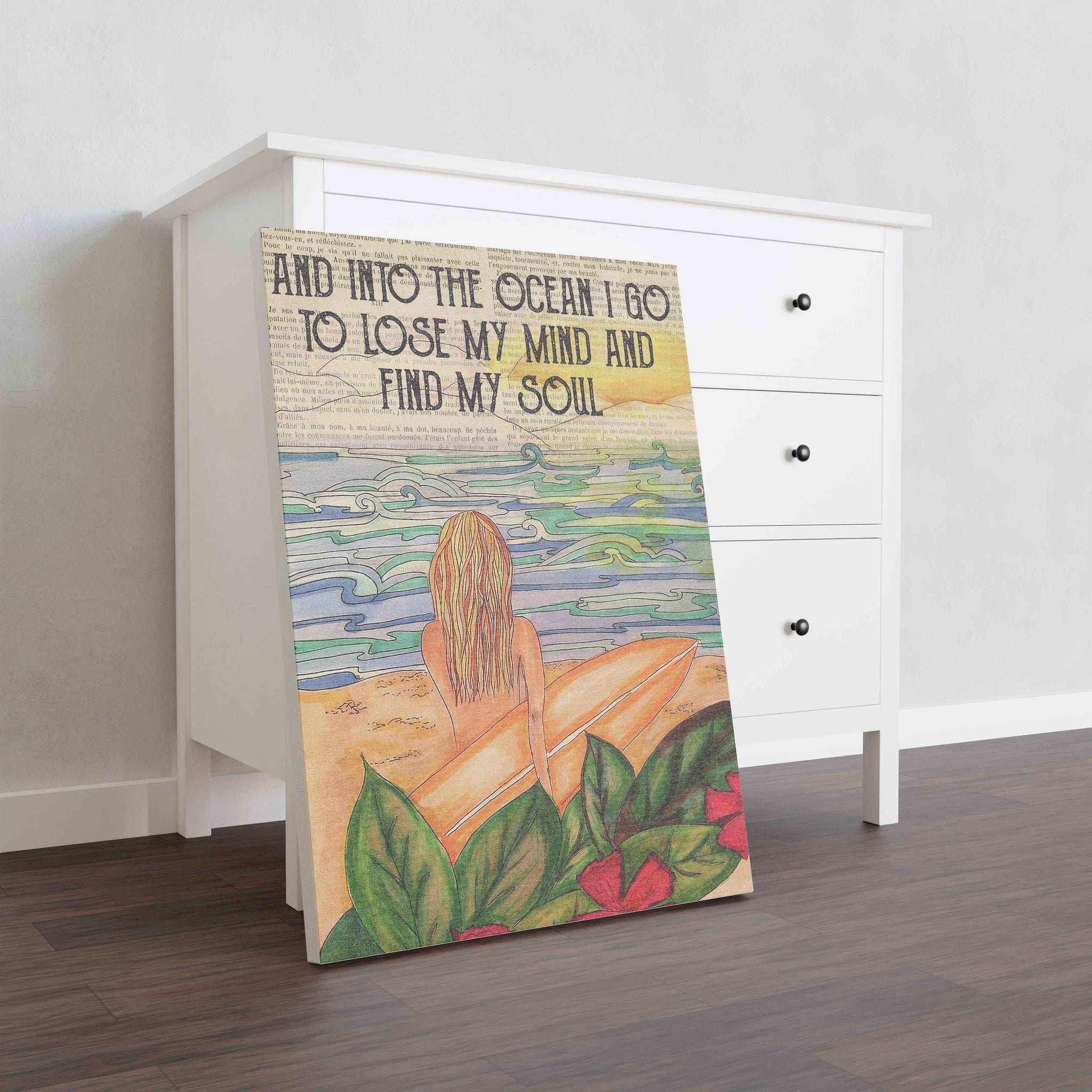 Skitongifts Wall Decoration, Home Decor, Decoration Room And Intro The Ocean I Go To Lose My Mind And Find My Soud-TT2501