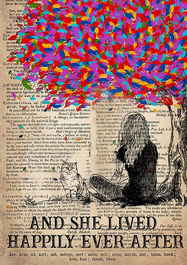 And She Lived Happily Ever After And White Short Hair Cat-TT0910