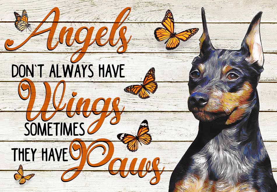 Angels Don't Always Have Wing Sometimes They New Paws Pinscher MH0409