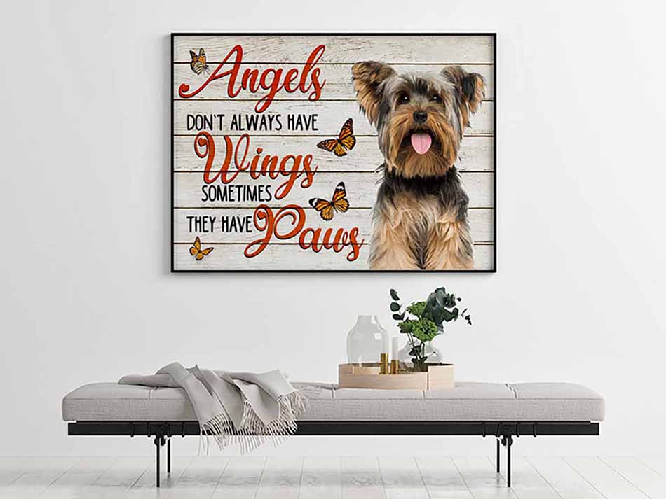 Angels Don't Always Have Wing Sometimes They New Paws Yorkshire Terrier-MH2608