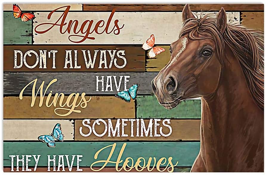 Angels Dont Always Have Wings Sometimes They Have Hooves Fun Proud Quote Horizontal