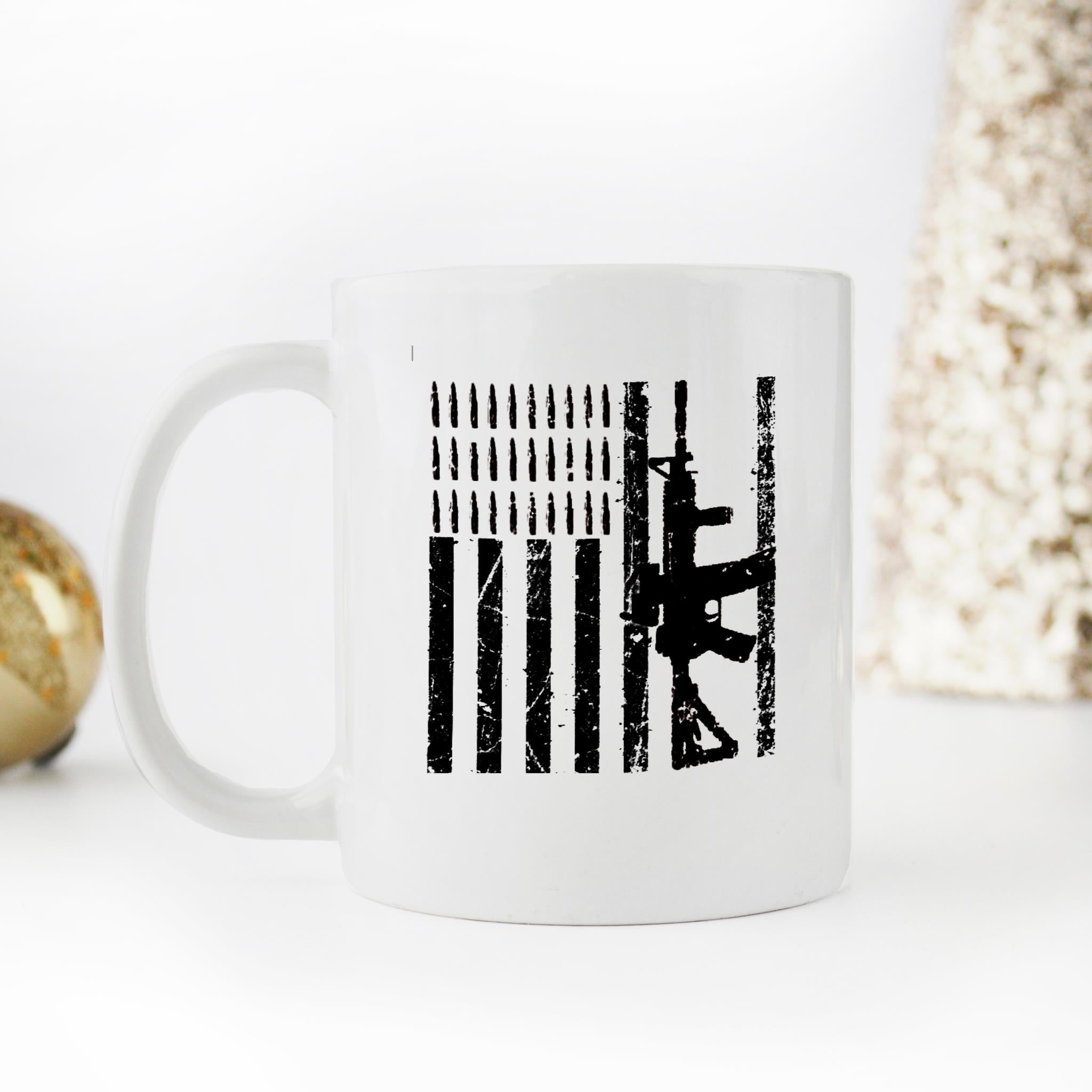 Skitongifts Funny Ceramic Novelty Coffee Mug Ar-15 American Flag Gun Support 2nd Amendment qFsWWpr