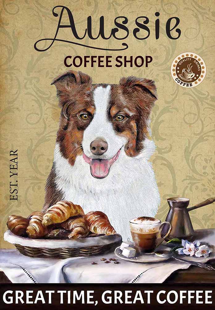 Australian Shepherd Dog Coffee Shop-TT2808