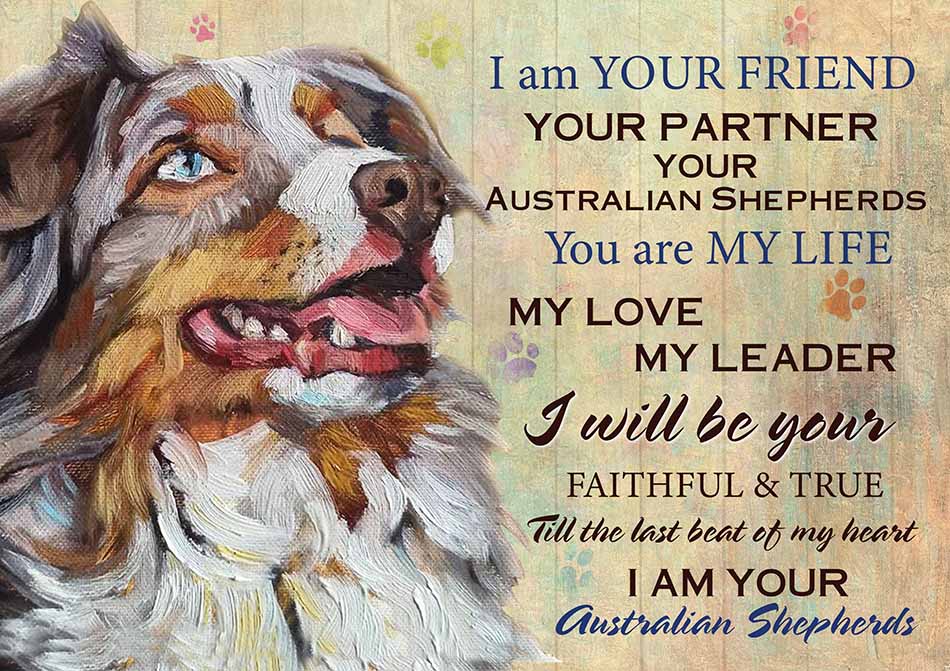 Australian Shepherds Art I'm Your Friend You're My Life My Love My Leader-TT2708