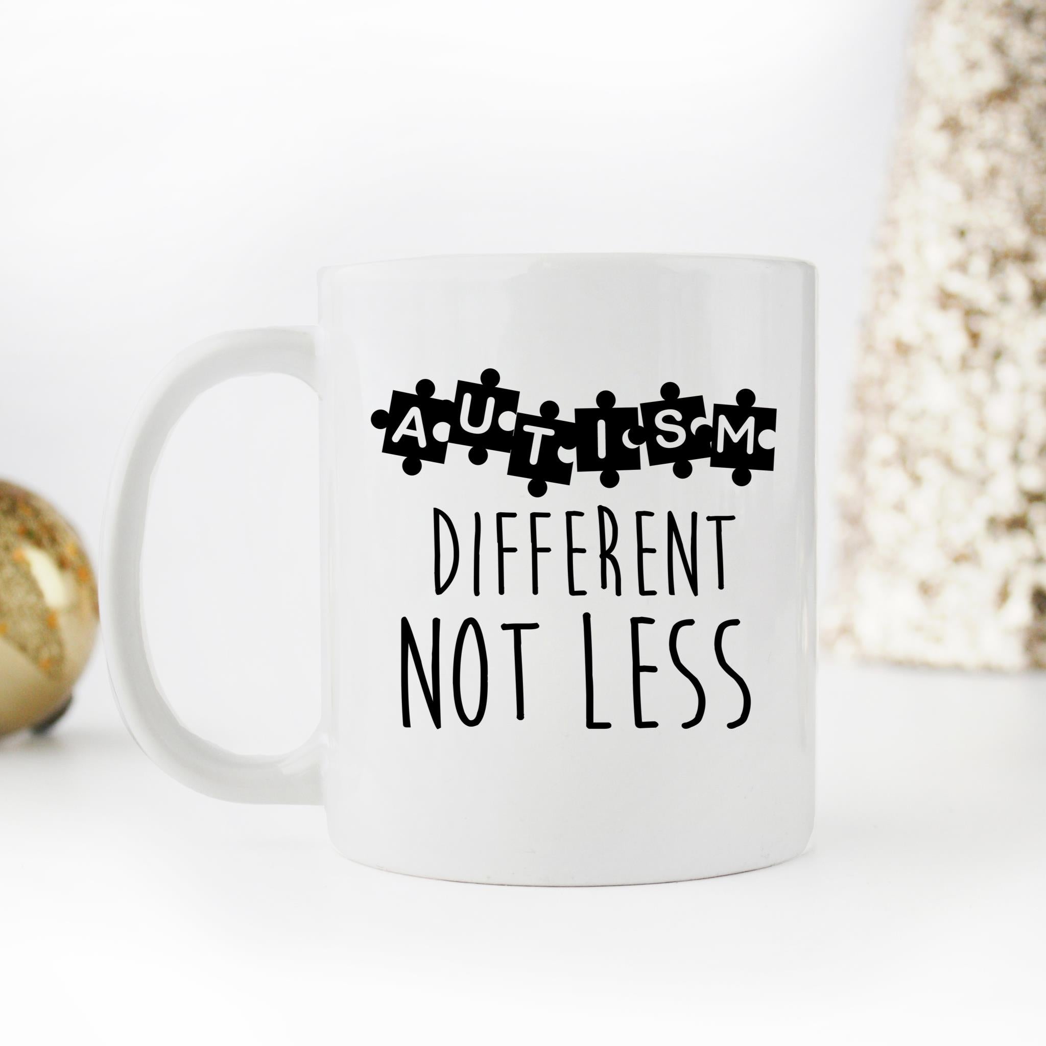 Skitongifts Funny Ceramic Novelty Coffee Mug Autism Different Not Less Puzzle Awareness yLmnHWd