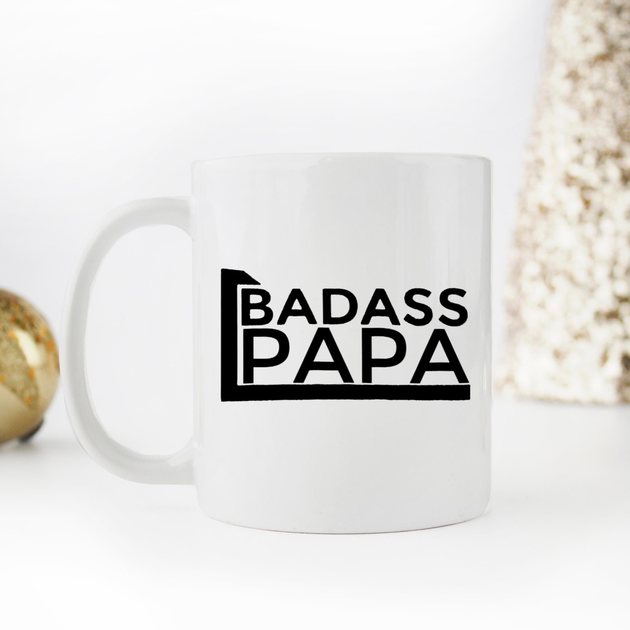 Skitongifts Funny Ceramic Novelty Coffee Mug Badass Papa bMhu2Od