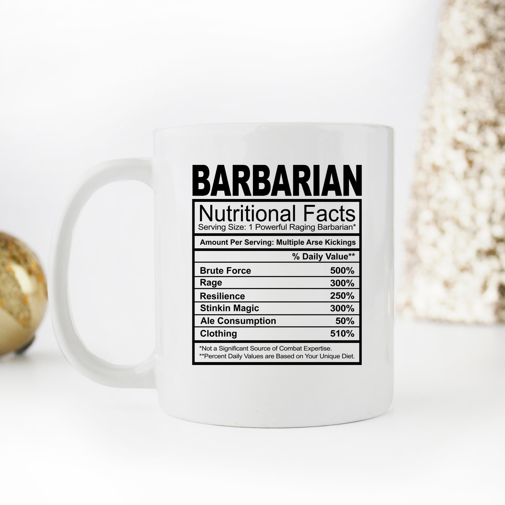 Skitongifts Funny Ceramic Novelty Coffee Mug Barbarian Nutritional Facts M2HeBt9