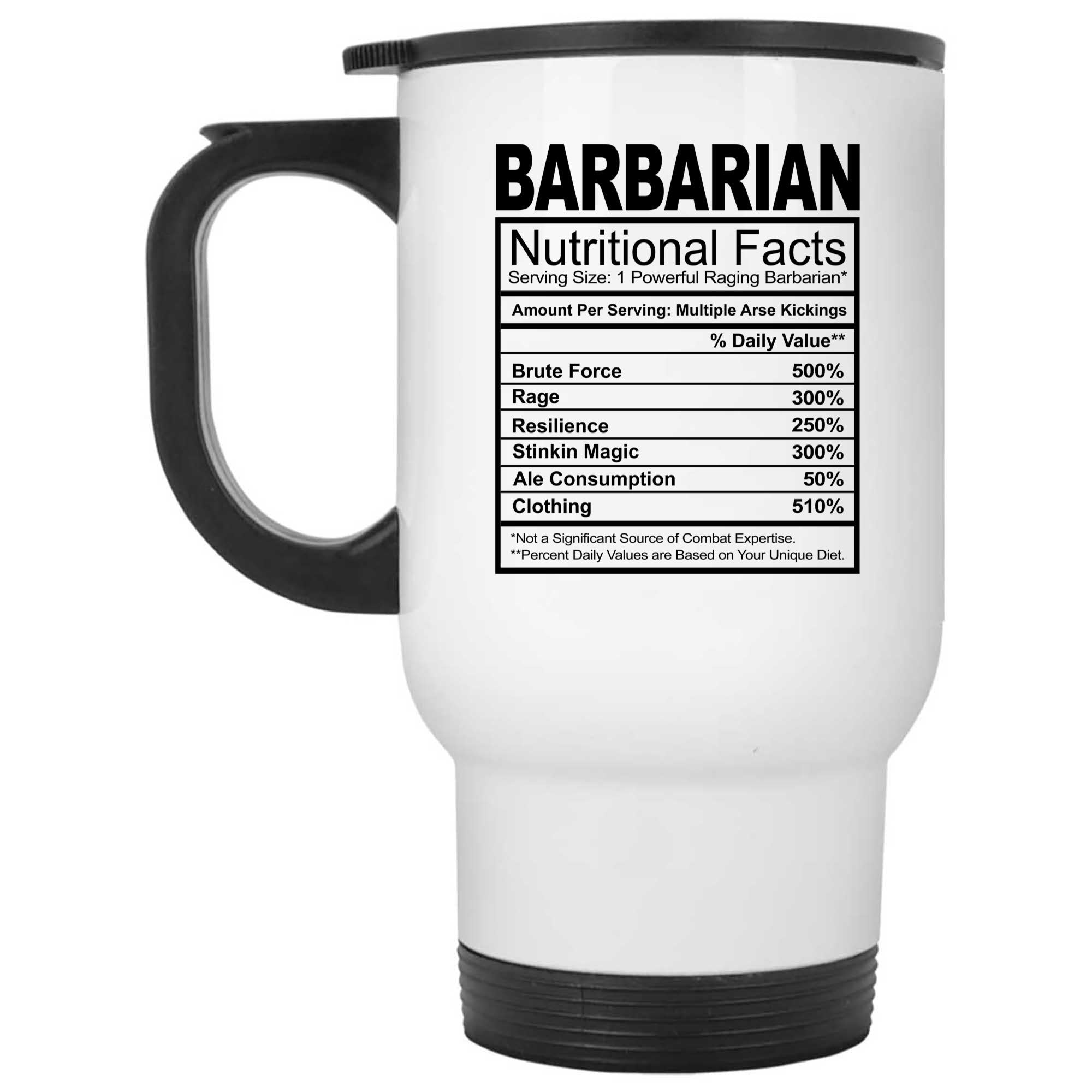 Skitongifts Funny Ceramic Novelty Coffee Mug Barbarian Nutritional Facts M2HeBt9