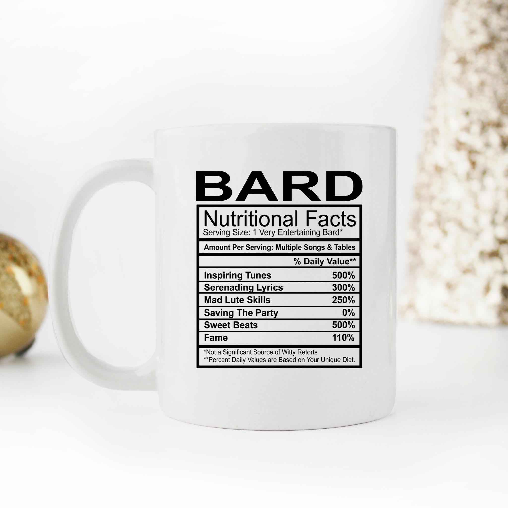 Skitongifts Funny Ceramic Novelty Coffee Mug Bard Nutritional Factsf wxbNcvW