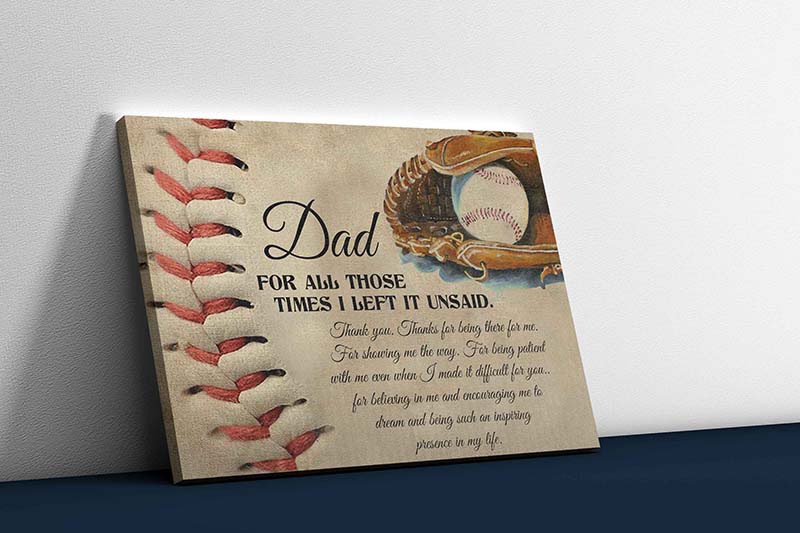 Skitongifts Wall Decoration, Home Decor, Decoration Room Baseball - To Dad - For All Those Times I Left It Unsaid-TT0704