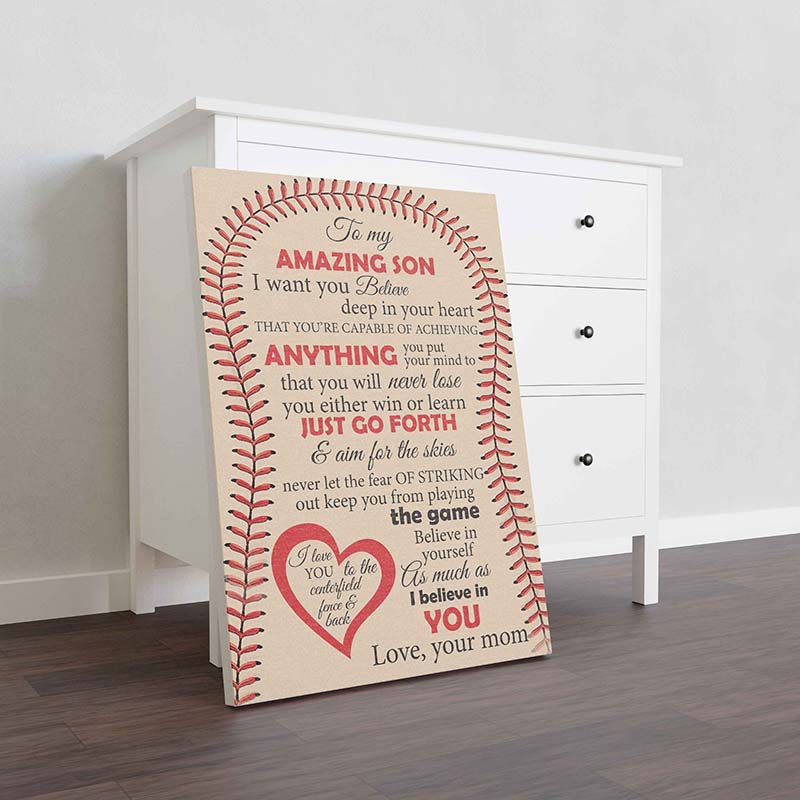 Skitongifts Wall Decoration, Home Decor, Decoration Room Baseball Son I Love You To The Centerfield Fence And Back-TT1611