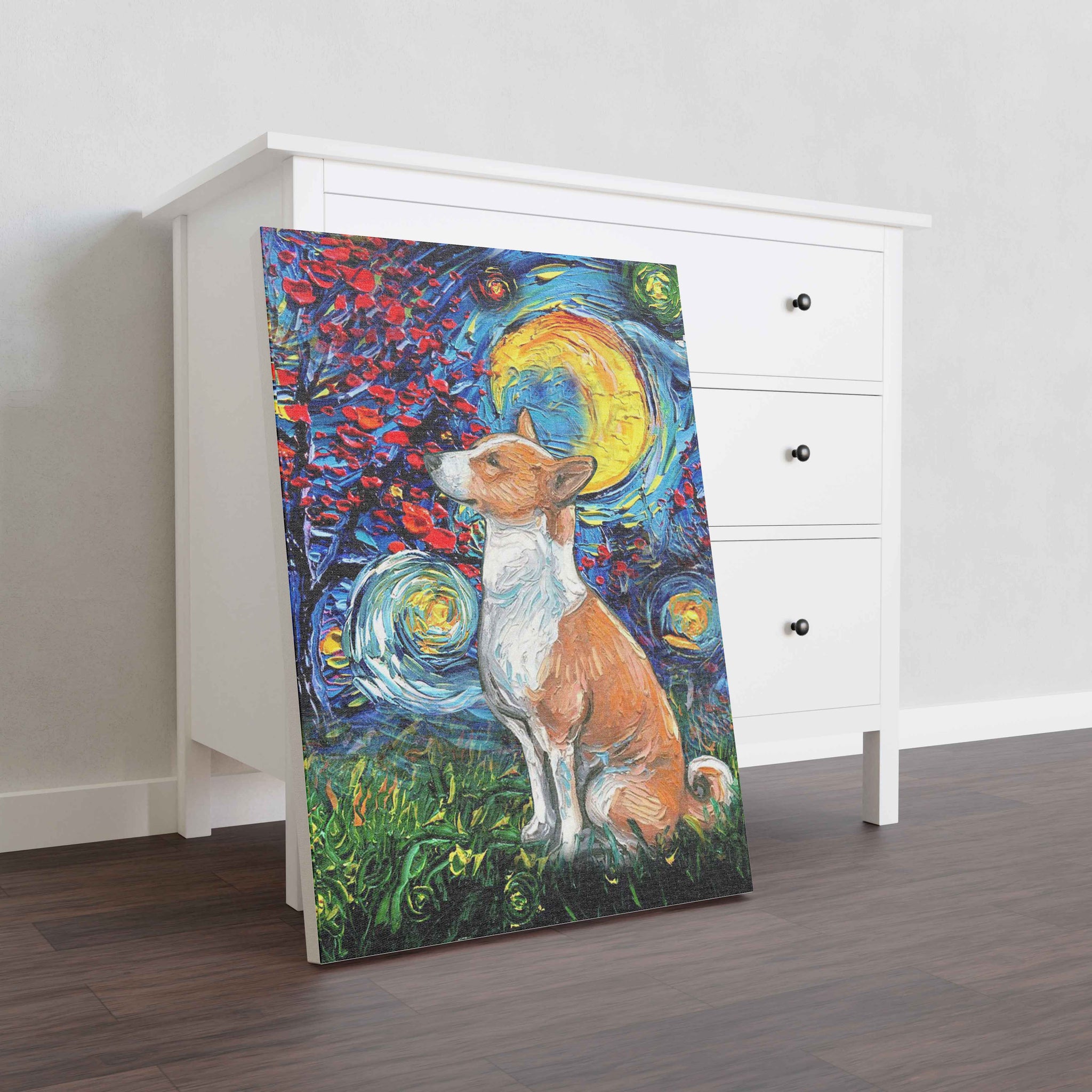 Skitongifts Poster No Frame, Wall Art, Home Decor Basenji Dog Starry Night Style Halloween-TT1008