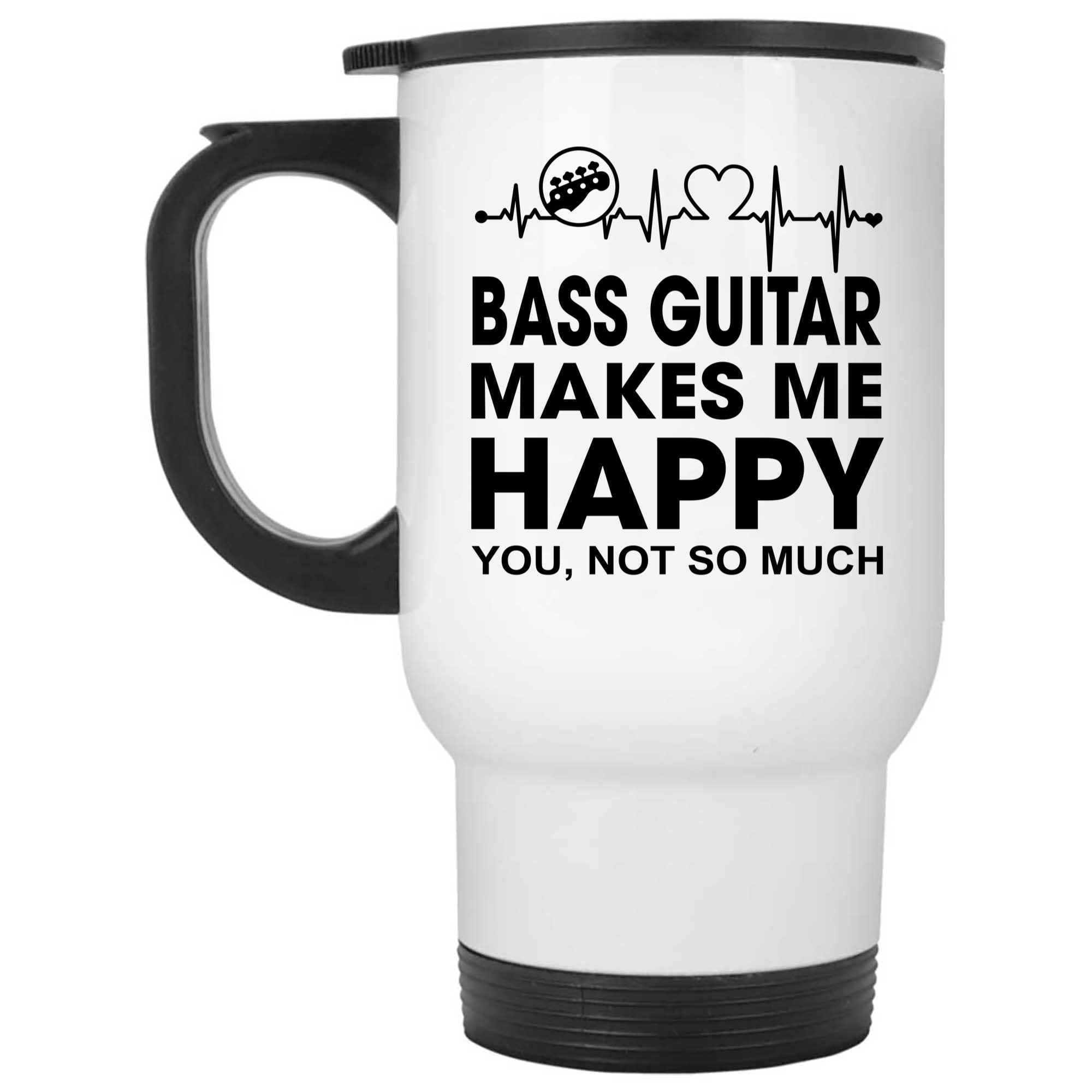 Skitongifts Funny Ceramic Novelty Coffee Mug Bass Guitar Makes Me Happy You, Not So Much D2xGQe9