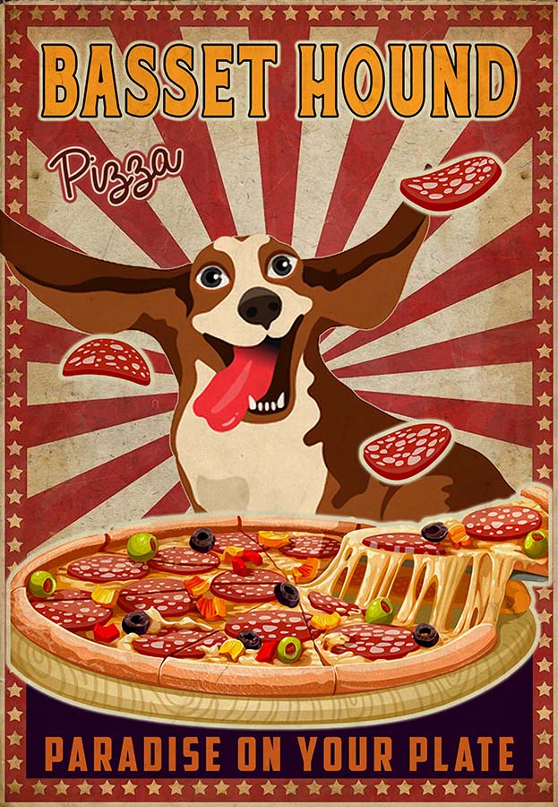 Basset Hound - Pizza Paradise On Your Plate-MH2109