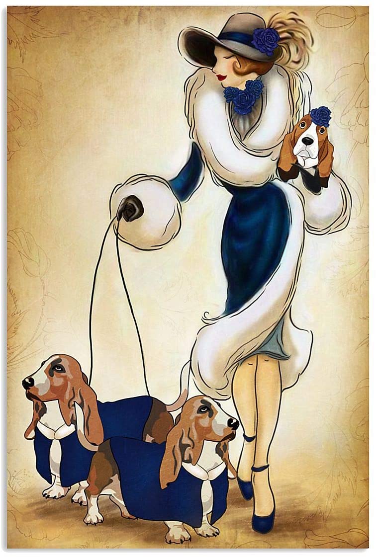 Basset Hound Dog Girl Woman Love Dog