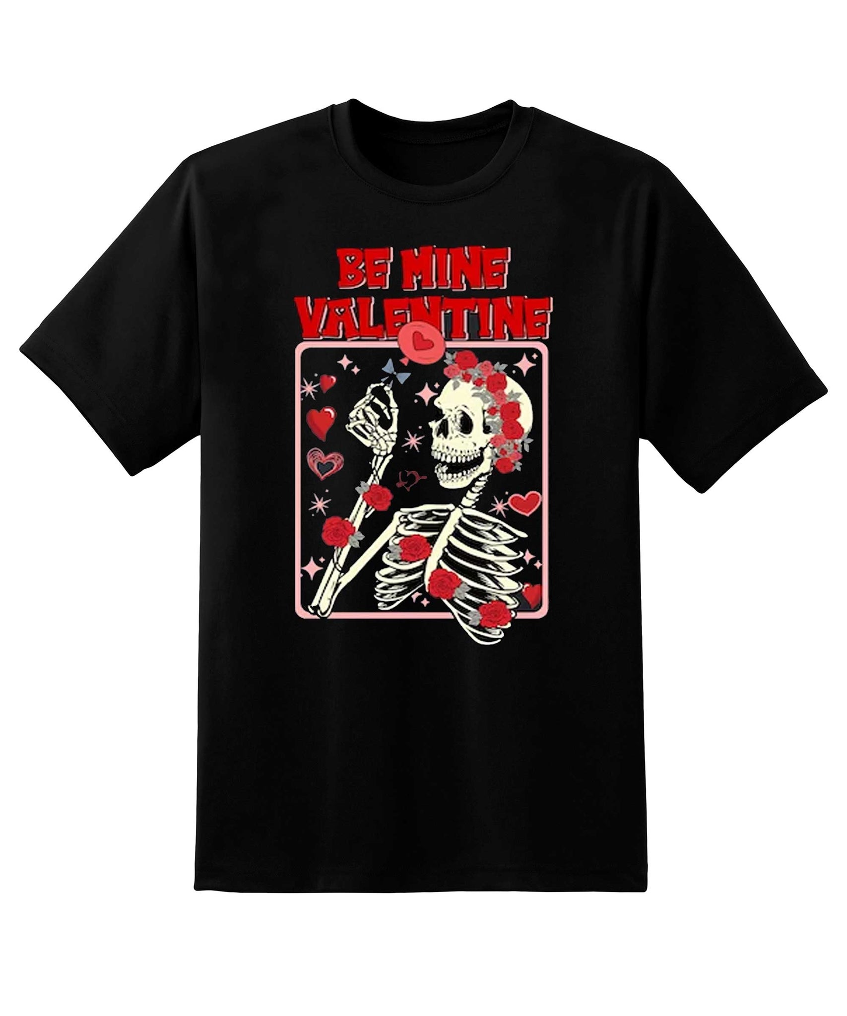 Skitongift Be Mine Valentine Shirt Skeleton Valentines Day Shirt Skeleton With Roses Sweater Husband Valentines Tshirt Gifts Funny Shirts