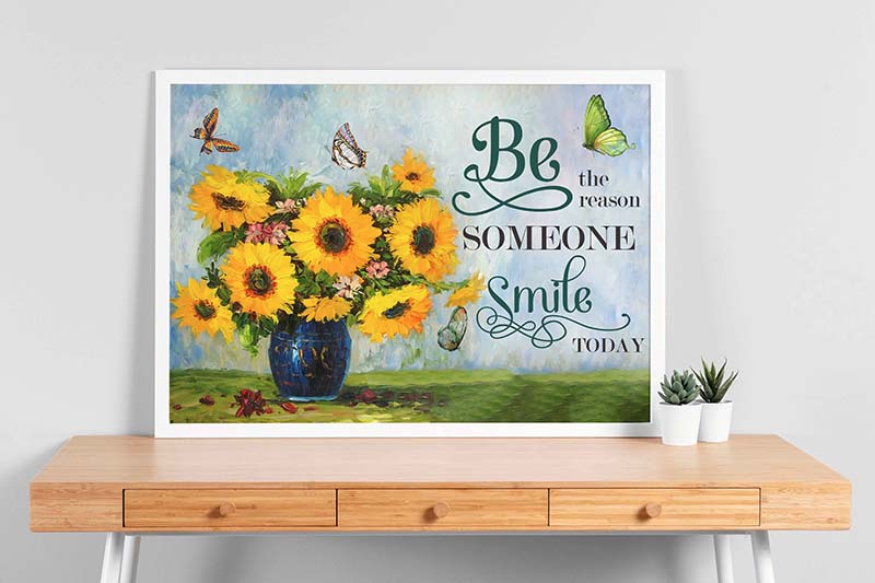 Skitongifts Wall Decoration, Home Decor, Decoration Room Be The Reason Someone Smile Today Butterfly TT0703
