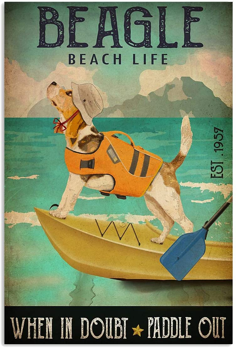 Beagle Beach Life When In Doubt Paddle Out Pet Love Quote Funny