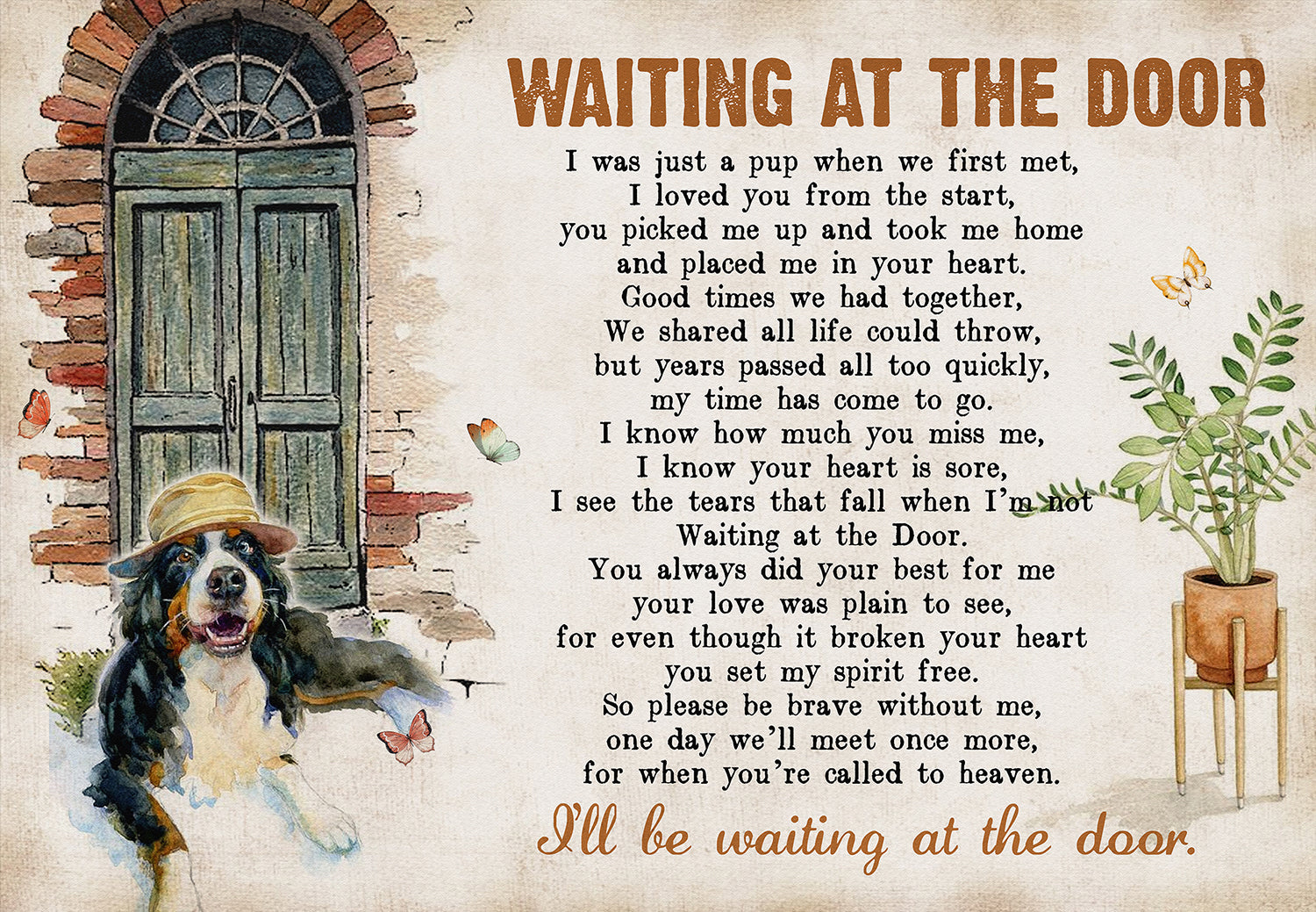 Waiting At The Door Dog Poem For Newfoundland Dog Lover