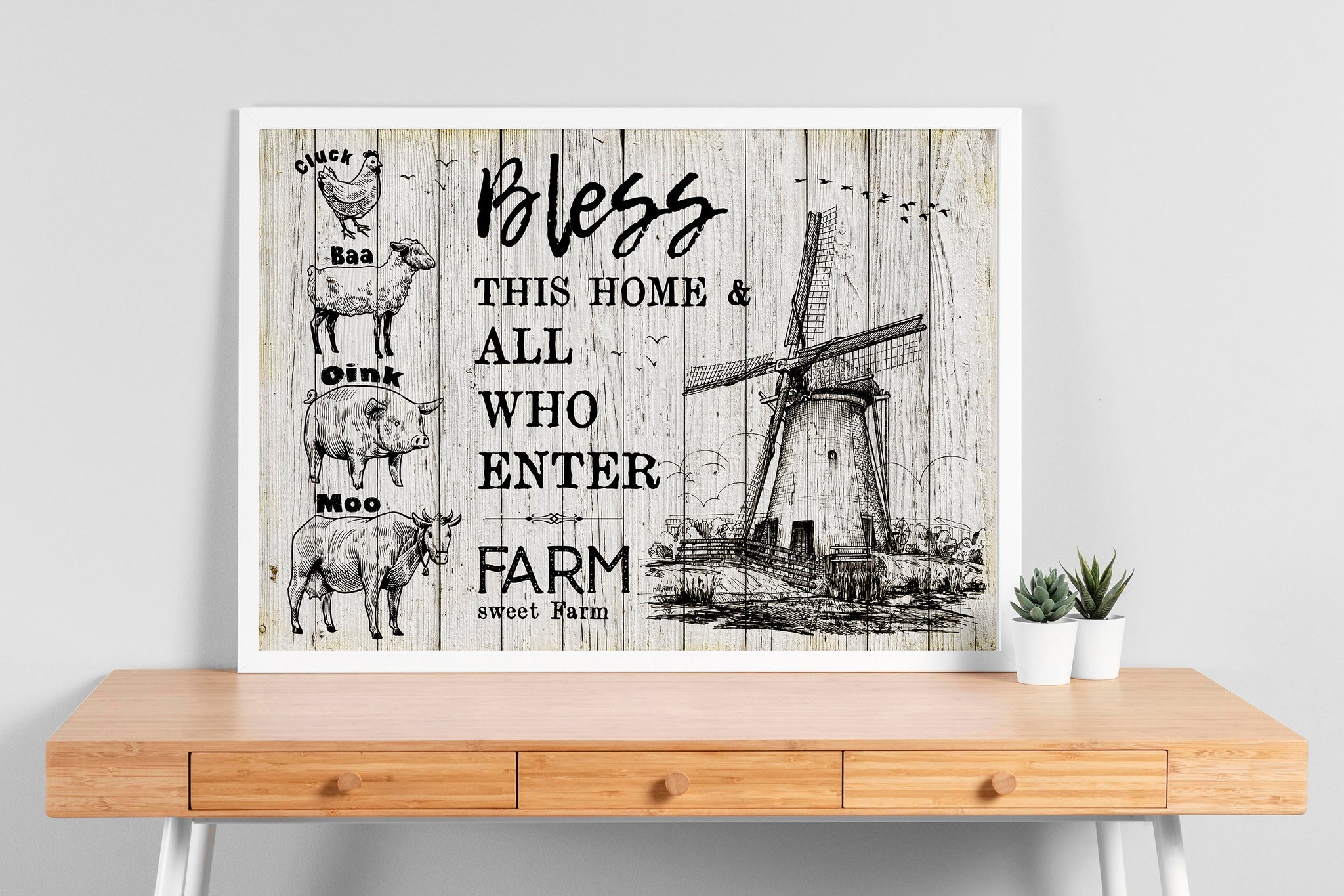 Beautiful Bless This Home And All Who Enter Poster With Mindwill And Farm Animals