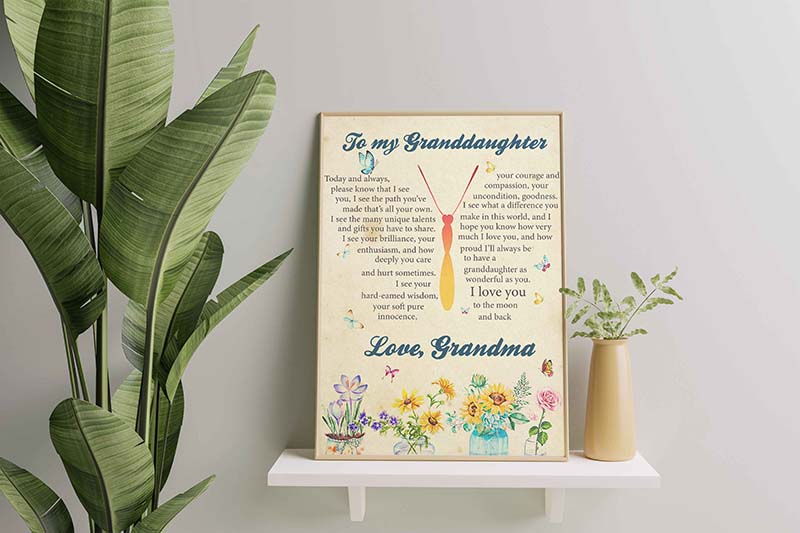 Beautiful Butterfly And Flower To My Granddaughter I Love You Love Grandma-TT3112