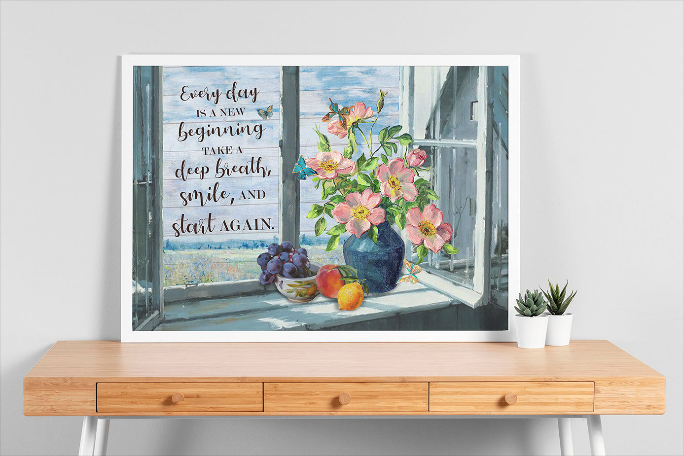 Beautiful Butterfly And Flowers Everyday Is A New Beginning