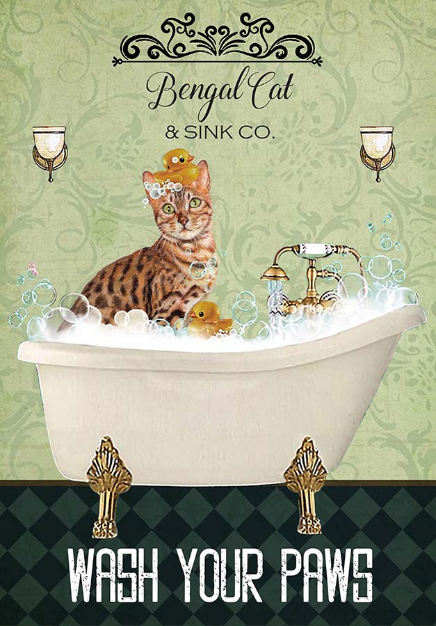 Bengal Cat In Bathtub Bath Soap Established Wash Your Paws TT0909