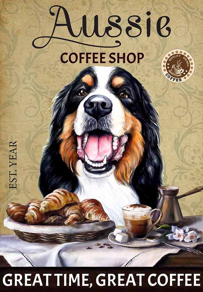 Bernedoodle Dog Coffee Shop-TT3008