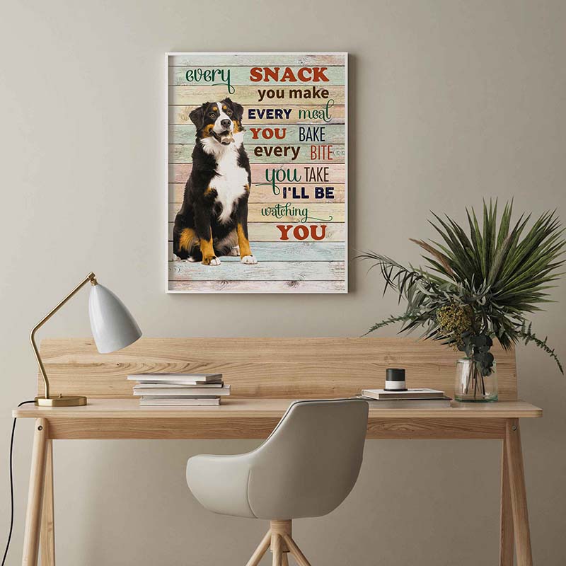 Skitongifts Wall Decoration, Home Decor, Decoration Room Bernedoodle Dog Every Snack You Make Every Meal You Bake Every Bite You Take-TT2103