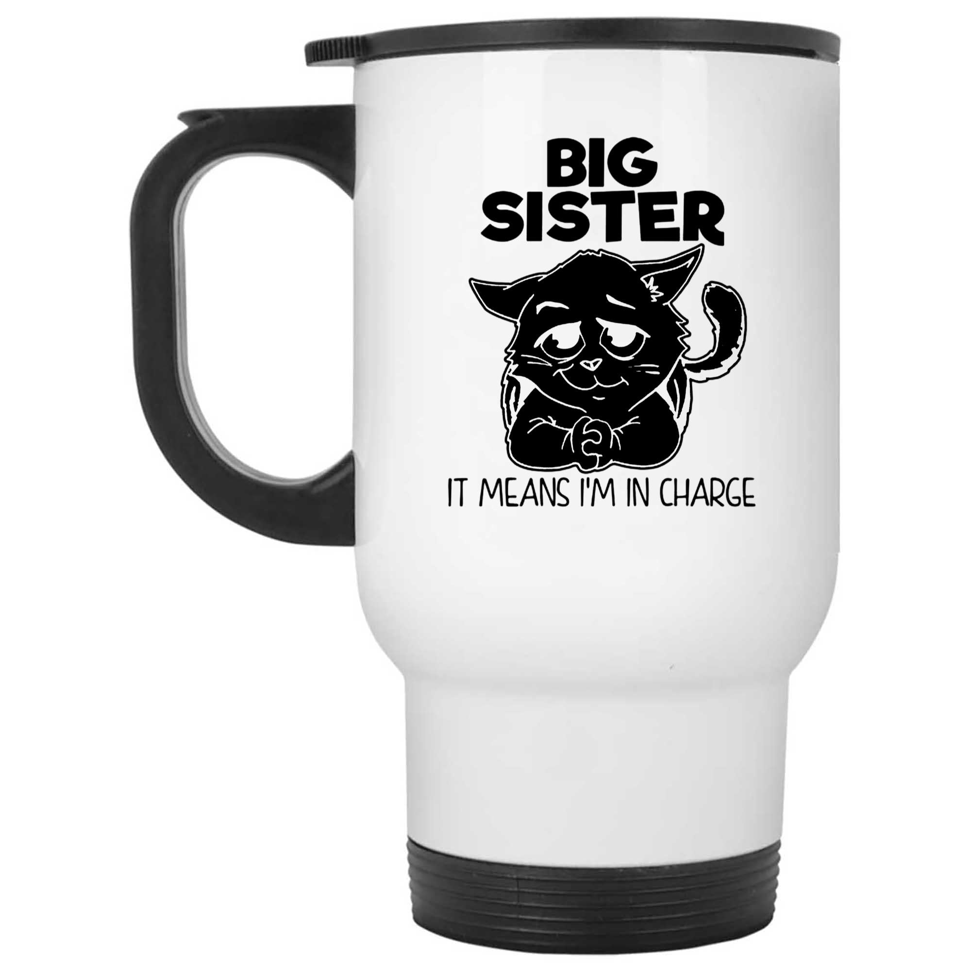 Skitongifts Funny Ceramic Novelty Coffee Mug Big Sister,It Means Im In Charge Cat Lover RsZXjKE