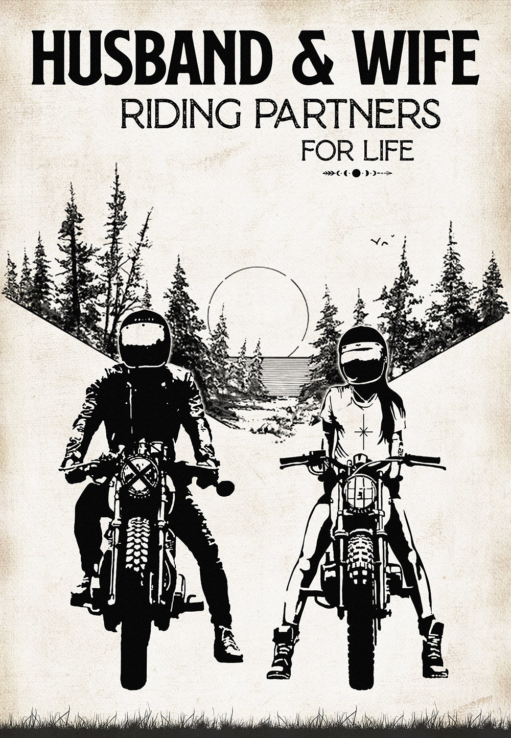 Biker Husband And Wife Riding Partners For Life Ride With My Love