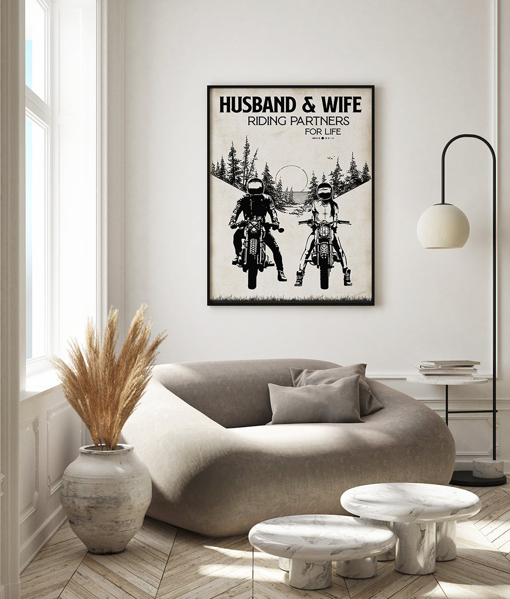Biker Husband And Wife Riding Partners For Life Ride With My Love