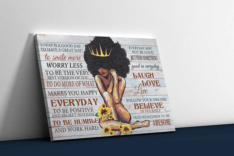 Skitongifts Wall Decoration, Home Decor, Decoration Room Black Queen To Smile More To Be The Best Version Of You-TT0504