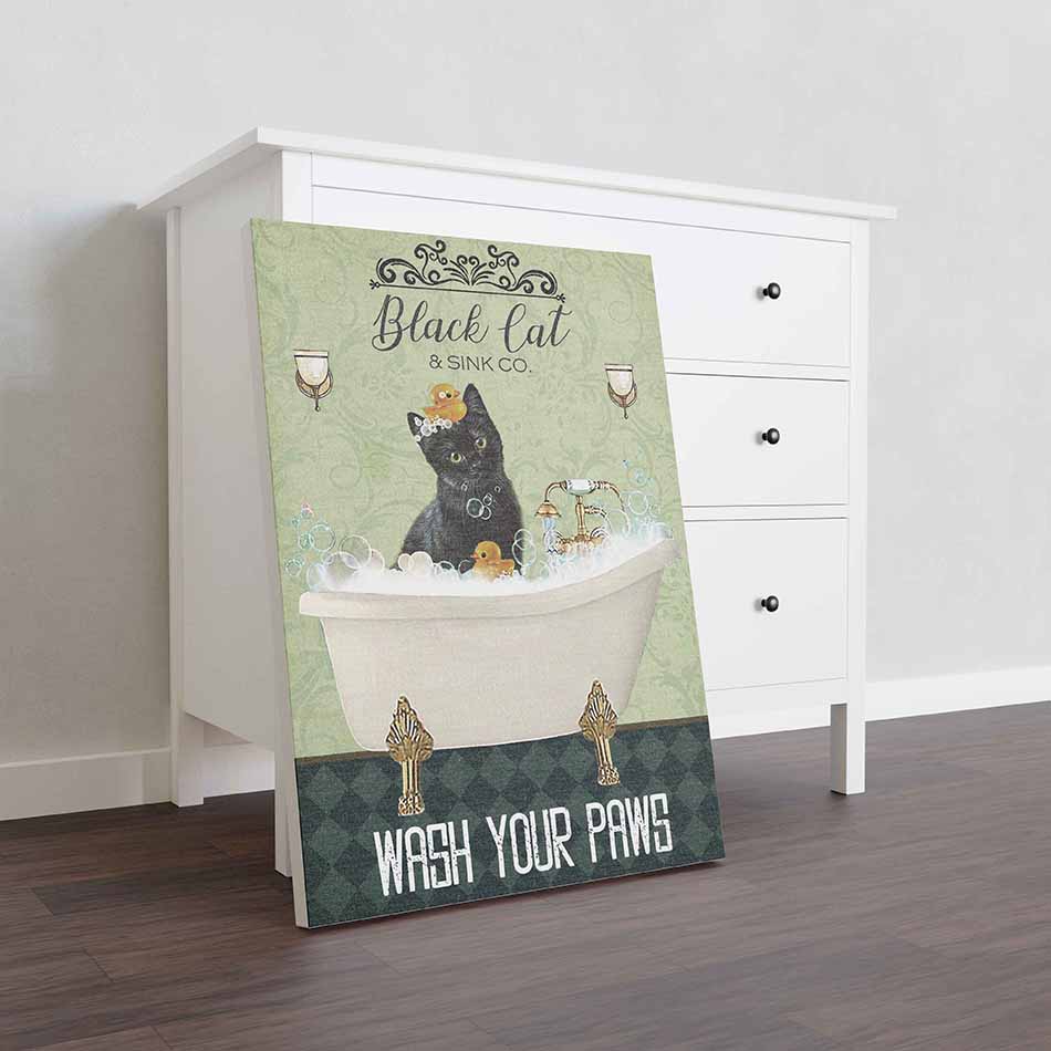 Black Cat In Bathtub Bath Soap Established Wash Your Paws TT0709