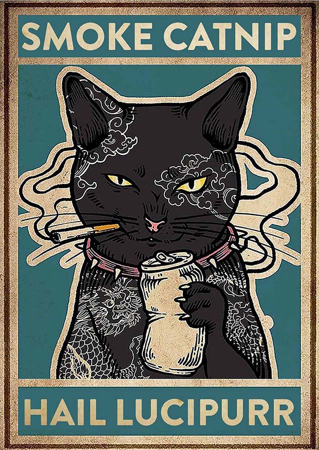 Black Cat Smoke Catnip Hail Lucipurr TT0609