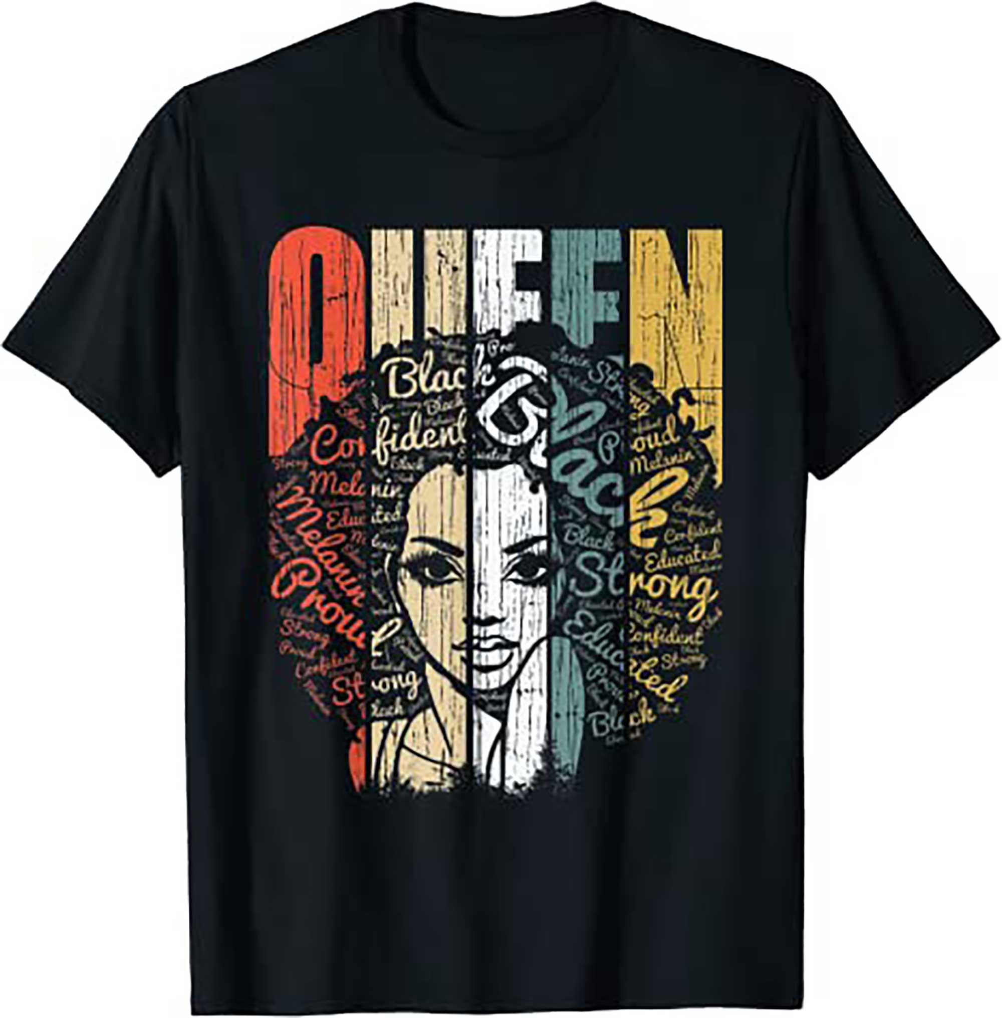 Skitongifts Black History Shirts For Women Educated Strong Black Queen T Shirt