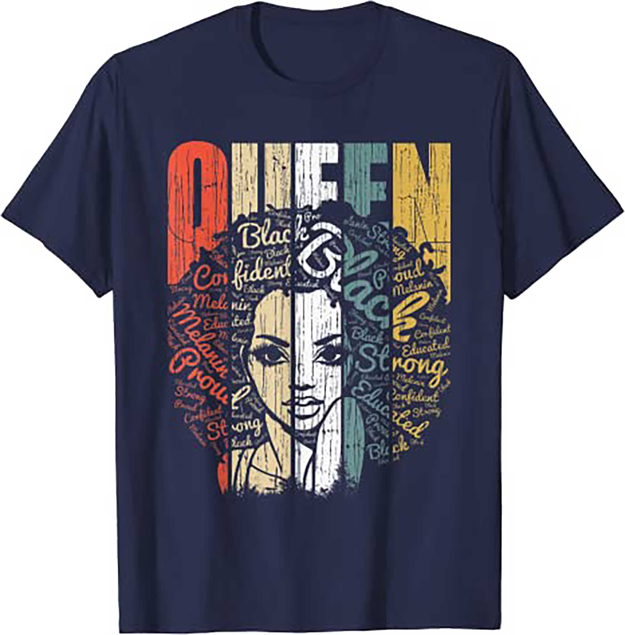 Skitongift History Shirts For Women Educated Strong  Queen T Shirt