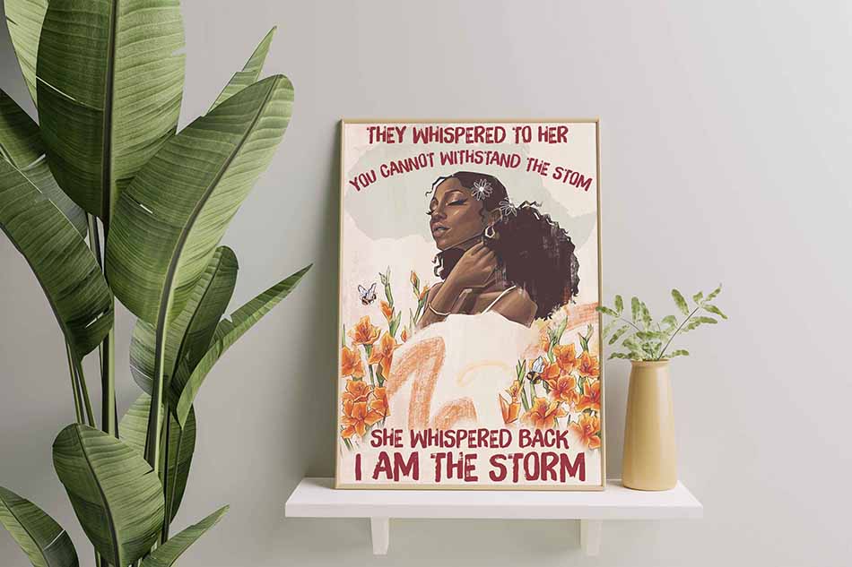 Black Queen African American Girl I Am The Storm Melanin-TT2808