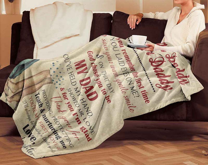 Skitongifts Blanket For Sofa Throws, Bed Throws Blanket-Dear Daddy Do You Remember The First Time you Laid Eyes On Me-TT0311